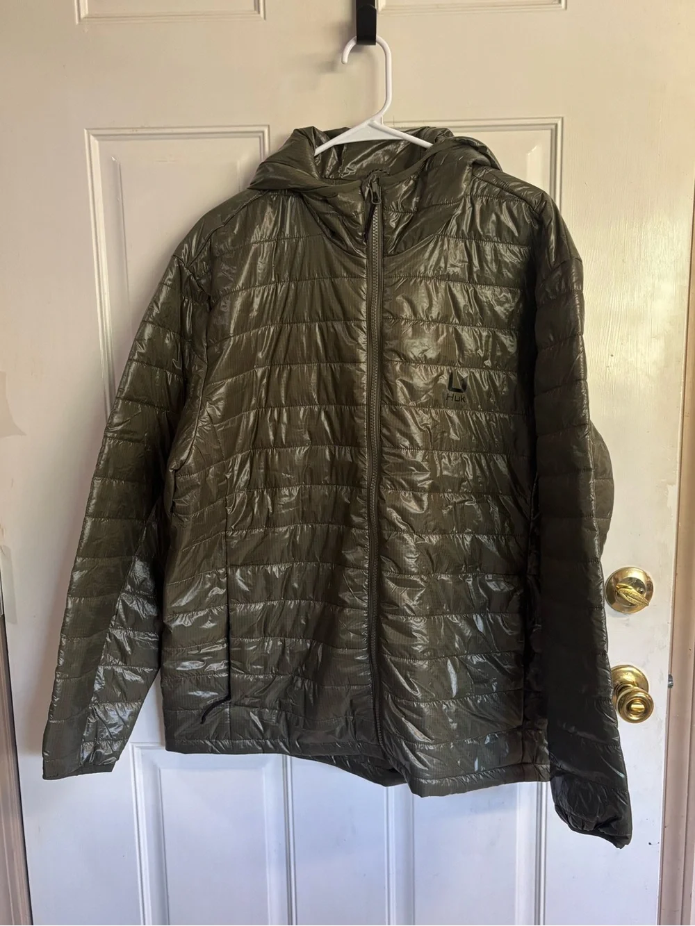 NWOT XL Huk Moss Gulf Stream Insulated, Water Repellent Hooded Jacket. RT 120